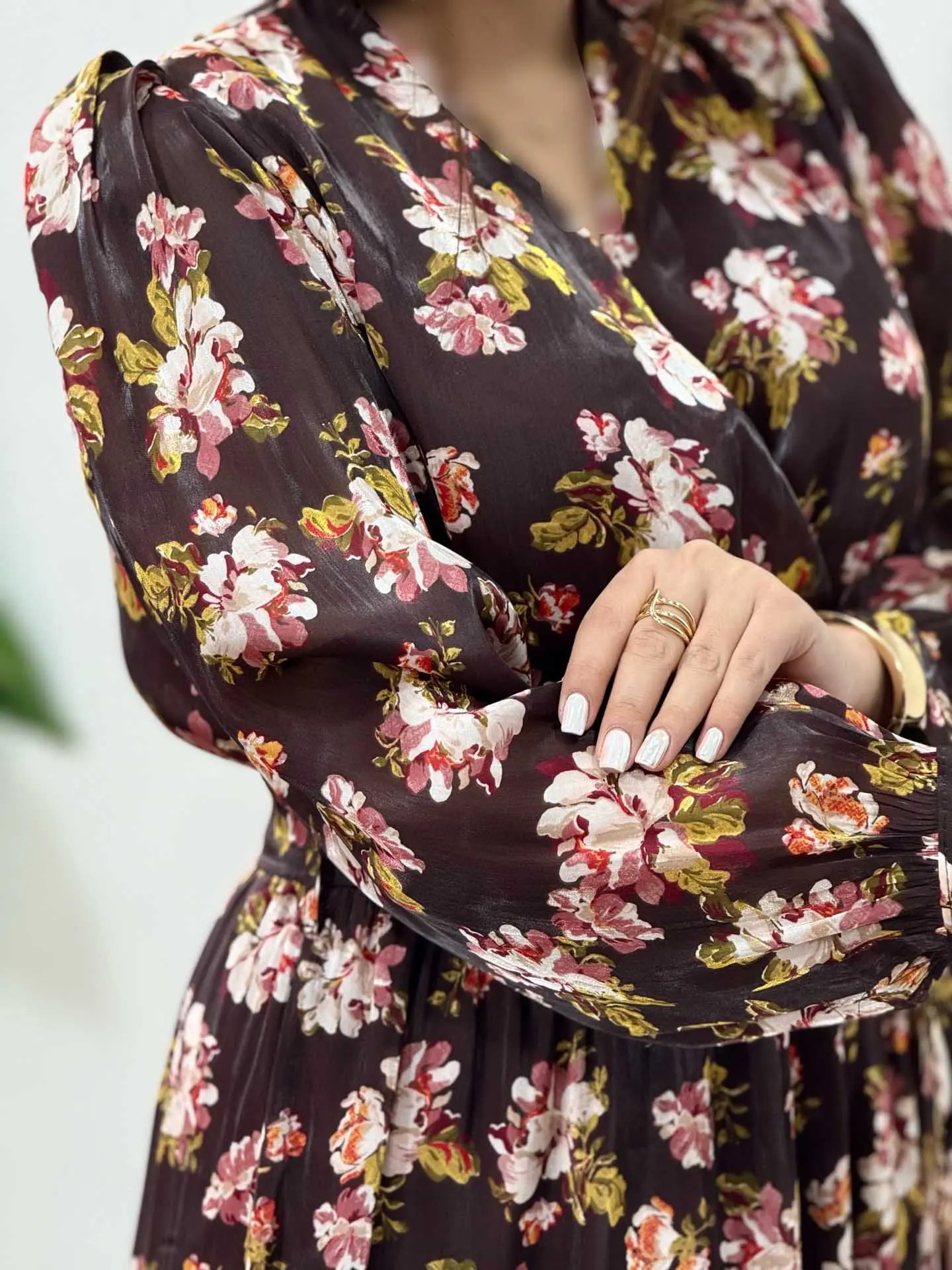 پیراهن بلند حریر آستردار آوا کد 4760